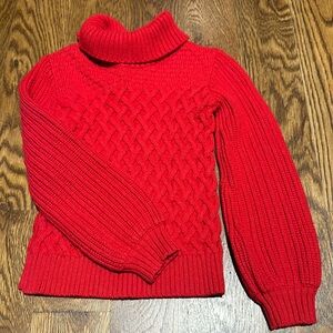 Girls size 6 Janie and Jack red balloon sleeve sweater worn once